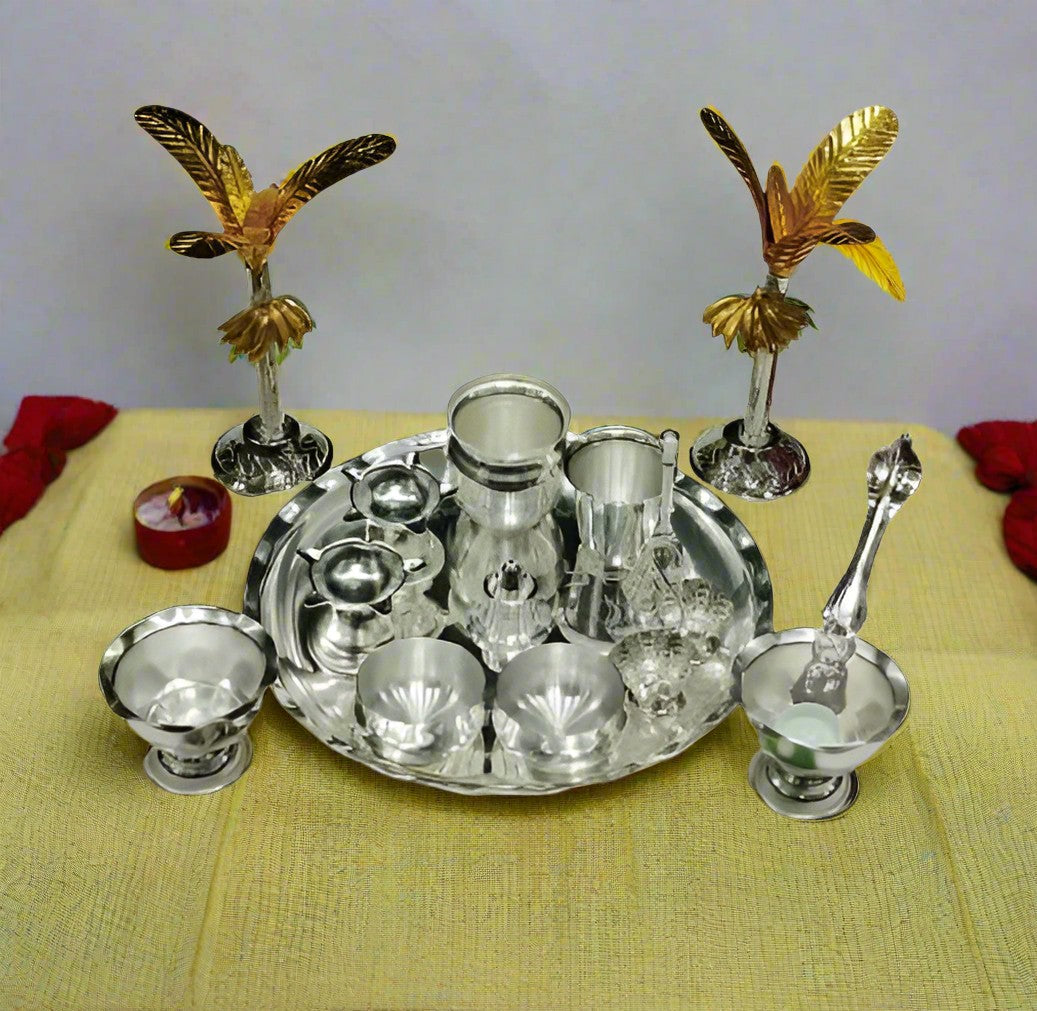 Silver Plated Combo Pooja thali Set